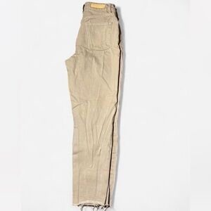 Zara Beige Distressed Hem Pants